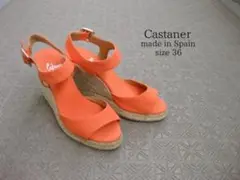 スペイン製Castanerカスタニエール ウエッジサンダル 36 ヒールサンダル