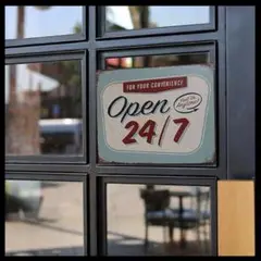 ⭐️新品⭐️ レトロ　看板　24/7 メタル製　Open 壁掛け用