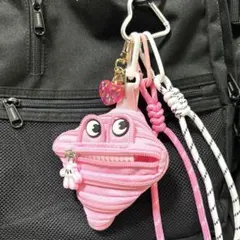 モンスタージップ　ポーチ　じゃらじゃら　キーホルダー　パラコード　ピンク