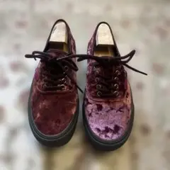 バンズVANS パープル ベルベット スニーカー26