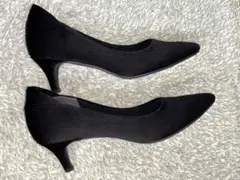 【美品】SOUP パンプス 黒 布
