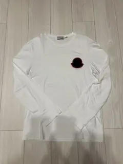 美品 モンクレール デカワッペン ロンT 長袖Tシャツ ホワイト S 3S698
