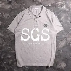 SGS ポロシャツ　刺繍ロゴ　ST.KITTS　グレー　シンプル XXL