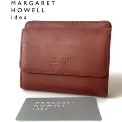 新品★マーガレットハウエル★ダウナー二つ折りBOX財布 折り財布★レンガ