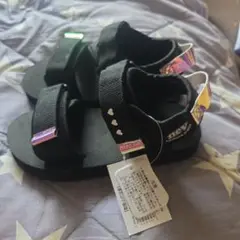 ブラックサンダル★ ハートモチーフ