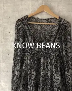 KNOW BEANS ノービーンズ ☆ 長袖ブラウス バックリボン Vネック