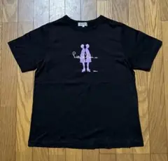 【美品】pierre cardin 半袖カットソー　黒 ピンク 40 綿100%