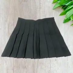 プリーツスカート ブラック ウエストジッパー付き Mサイズ ミニスカート