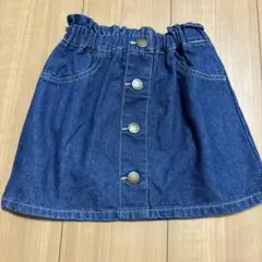 デニムボタン付きミニスカート　120