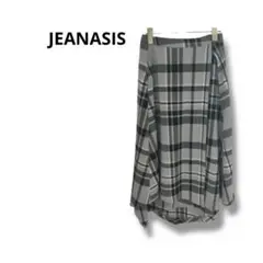 【ジーナシス】美品　チェックスカート　ロング丈　アシンメトリー　かわいい　F