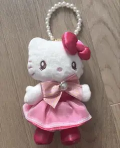 ハローキティ ユニバ USJ ぬいぐるみチャーム パール リボン
