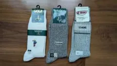 LE MANS St.Andrews GOLFのデザイン古めな靴下3足セット