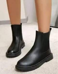 ほぼ未使用 ベーシック サイドゴアブーツ