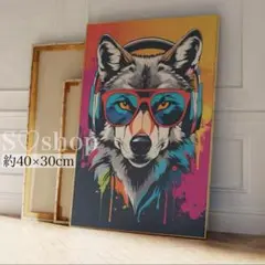ファブリックポスター オオカミ ウルフ アートパネル インテリア かっこいい