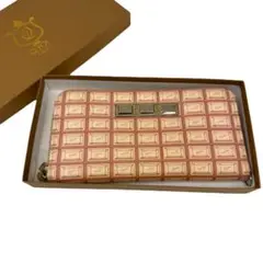 美品 キューポット 長財布 ラウンドファスナー チョコレート レザー