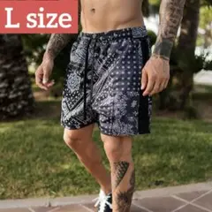 メンズ ハーフパンツ ショートパンツ 短パン バンダナ柄 ペイズリー　ランニング