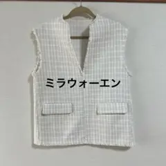 未使用級✨ミラオーウェン ジレ ベスト 23年モデル ペプラム