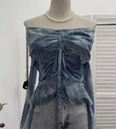新品✨ y2k 平成ギャル フェアリーリボン チュニック ゴスロリ トップス
