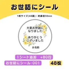 お世話になりましたシール001　48枚／サンキューシール