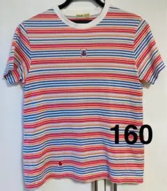160 ファミリア Tシャツ エフダッシュ ボーダー マリン ビーズ