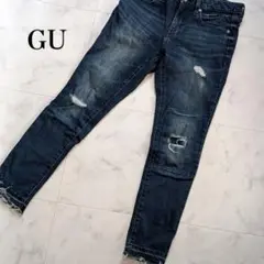 sale★GU ダメージデニム M ブルー系