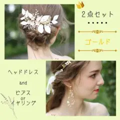 新品❀2点セット ヘッドドレス⸝⋆ピアスorイヤリング