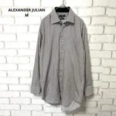 ALEXANDER JULIAN 長袖　シャツ　ストライプ　コットン　M