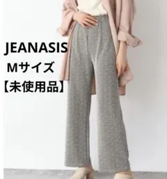 【未使用品】 JEANASIS ラメジャガードフレアパンツ 総柄 M
