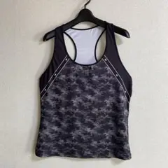 RUN MORE／LA BODY 迷彩柄フィットネスウェアトップス Mサイズ