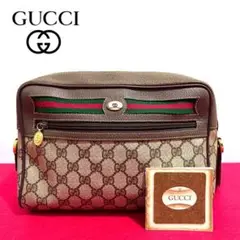 【美品】オールドグッチ ショルダーバッグ レザー シェリーライン GG柄
