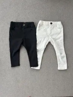 パンツセット ブラック ホワイト 80