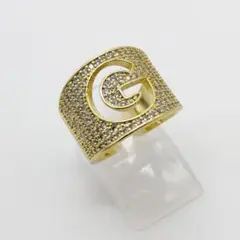 新品!ジルコニア G リング ゴールド 指輪 316L ステンレス ヴィンテージ