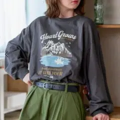超美品❢ ヴィンテージスーベニアプリントロンT古着風長袖TシャツMONOMART