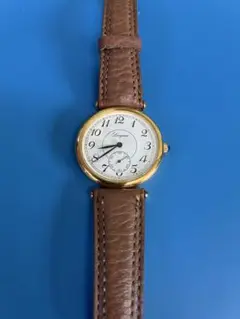 ロンジン 手巻きアナログ時計 ブラウンレザー　動作確認済み