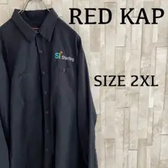 【美品】RED KAP 長袖ワークシャツ サイズXXL ブラック