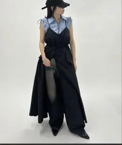 six m 黒ナイロンワンピース