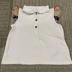バーバリー　BURBERRY　肩フリル　ノバチェック　ポロシャツ　12m