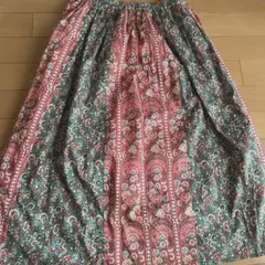 美品 sosotto タックギャザースカート リバティプリント ミモレ丈