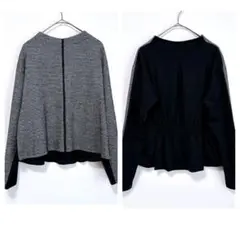 ケーティーキヨコタカセ　前と後で違うデザインのカットソー　ニット　千鳥柄