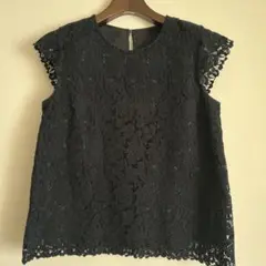 【美品】Ballsey トゥモローランド　レース 半袖ブラウス　38 ブラック