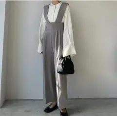 Louere Louere　取り外可　ワイドサスペンダー　ハイウエストパンツ M