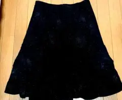 ほぼ未使用！黒 フレアスカート ラメ入り！