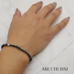 高級テラヘルツ鉱石 キラキラブレスレット 4mm玉 シンプル セレブ流行り