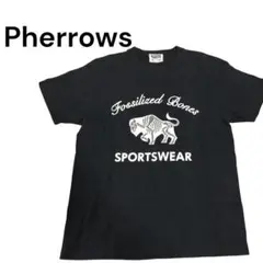 【美品】Pherrow's Tシャツ 黒 Mサイズ骨ロゴJAPAN製ストリート系