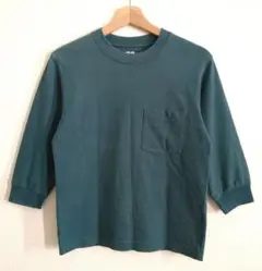 ユニクロ　クルーネックTシャツ　ポケット付　150　袖丈直しあり　⑦
