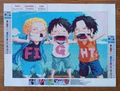 ダイヤモンドアート【完成品 / 6】アニメ ワンピース　サボ、ルフィ、エース
