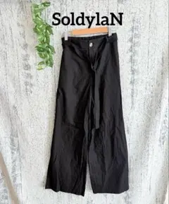 【SoldylaN】 ベルト レディースワイドパンツ パンツ ブラック
