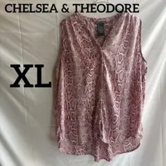 美品⭐️CHELSEA & THEODORE 【XL】ノースリーブシャツ ピンク