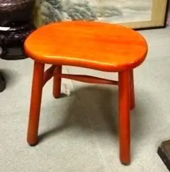 木製スツール　踏み台兼用 オレンジレッド　カリモク製品　KARIMOKU