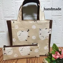 ハンドメイドバッグ ペンケース シマエナガ